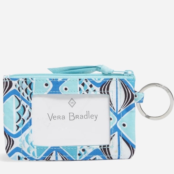 Vera Bradley FREE✈️ Set Zip Id  & Lanyard in Go Fish Blue pattern - Picture 2 of 6